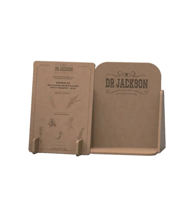 Display Dr. Jackson de Sobremesa hecho en cartón.