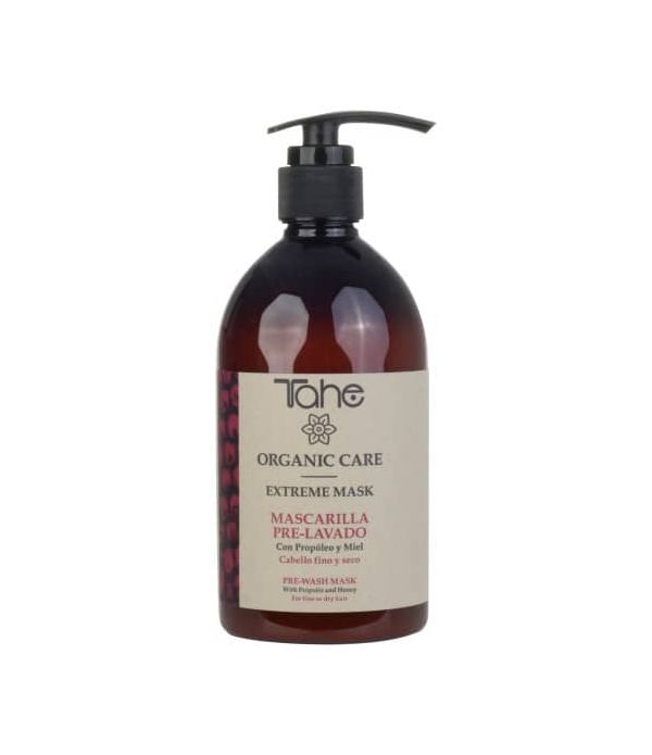 Tahe Organic Care Extreme Mask Mascarilla pre-lavado para cabellos finos y secos de 500 ml