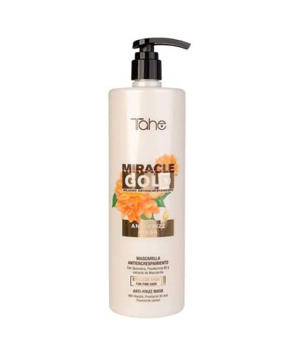 Tahe Miracle Gold mascarilla Anti-Frizz para cabellos finos y rebeldes de 1.000 ml.