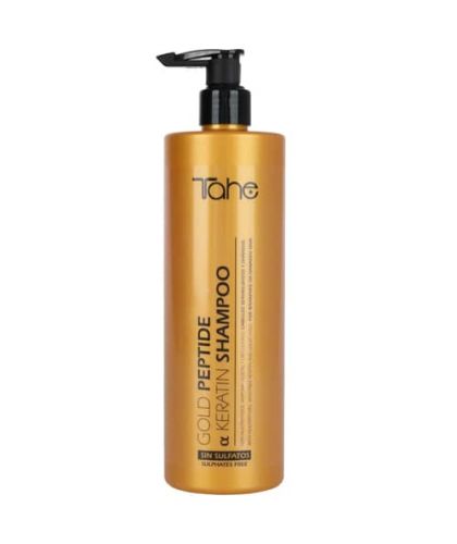 Tahe Botanic Shampoo Keratin Gold Peptides para cabellos sensibilizados y dañados de 500 ml Tahe Botanic Shampoo Keratin Gold Peptides para cabellos sensibilizados y dañados de 500 ml