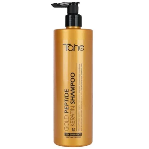 Tahe Botanic Shampoo Keratin Gold Peptides para cabellos sensibilizados y dañados de 500 ml